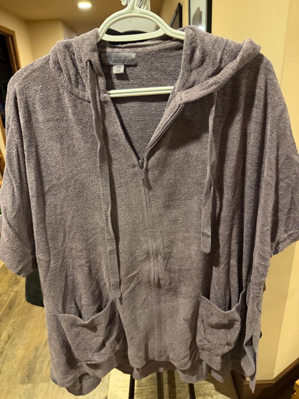 Barefoot DreamsCozy Hooded Zip-Up Terry Pullover in Dusty Lavender